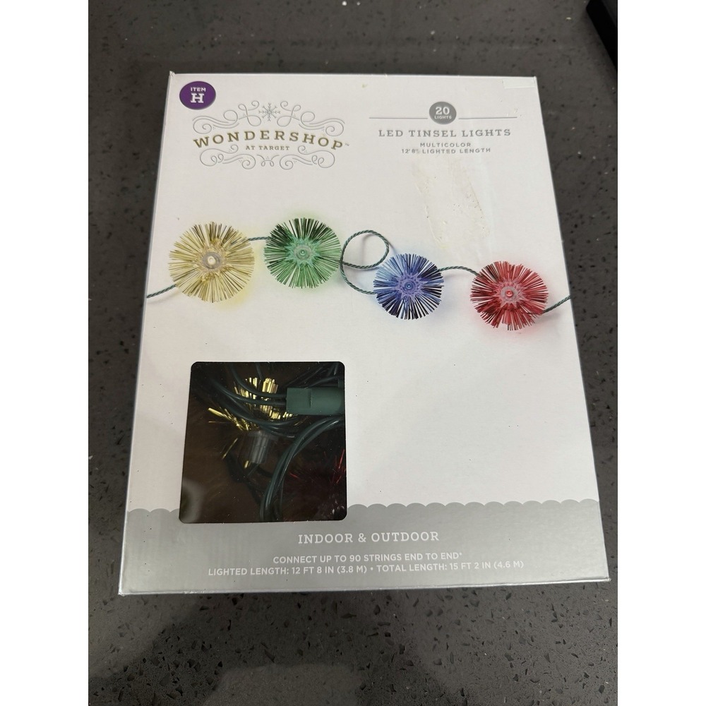 20ct Christmas Tinsel Lights Multi-Colored with Green Wire - Wondershop